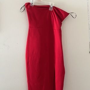 Red mini dress